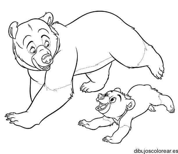 Dibujo de dos osos corriendo