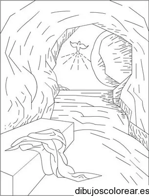 Dibujo de la cueva donde enterraron a Jesús