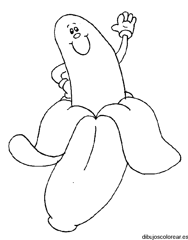 Dibujo de una banana sonriente