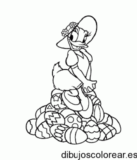 Dibujo de Daisy sobre huevos de pascua