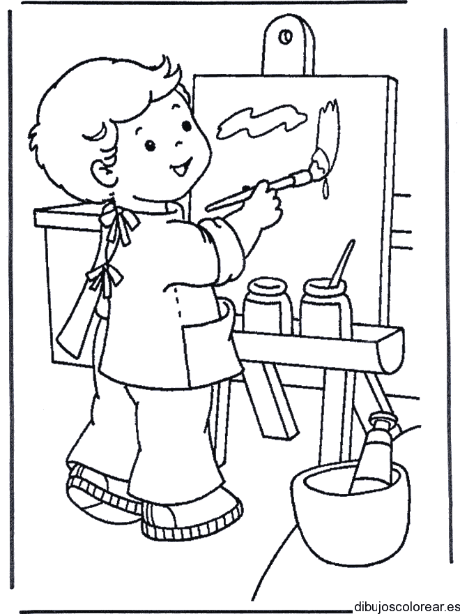 Dibujo de niño pintor