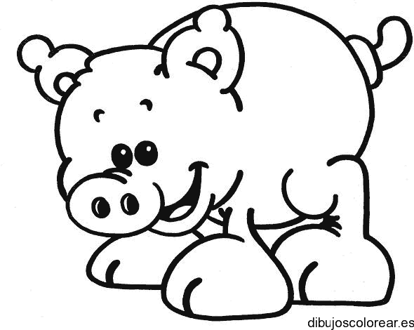 Dibujo de un cerdito sonriendo