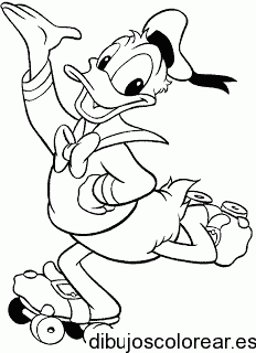 Dibujo de Donald con patines