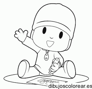 Dibujo de Pocoyo pintando