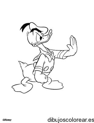 Dibujo de Pato Donald haciendo alto