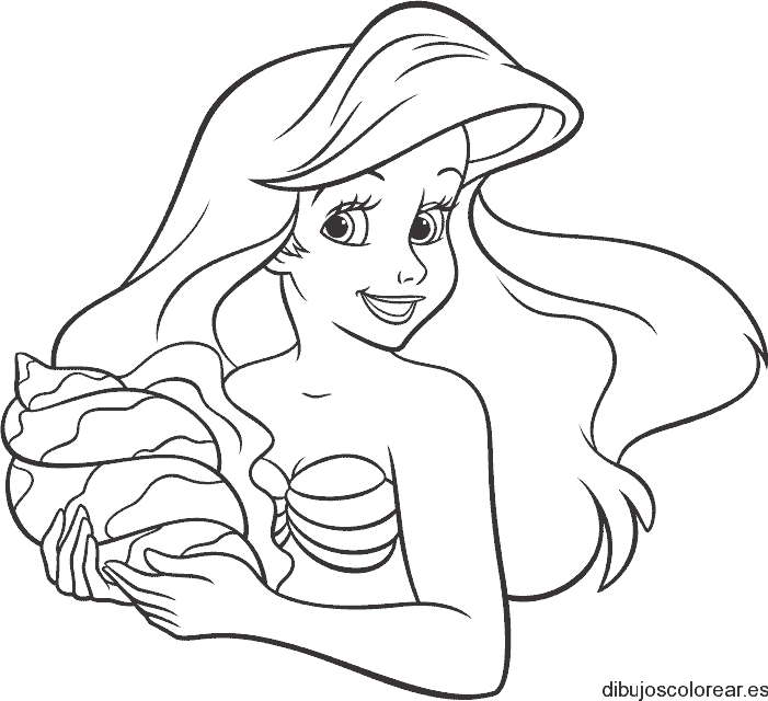 Dibujo de Ariel con un caracol