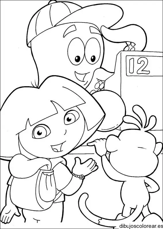 Dibujo de Dora La Exploradora y amigos