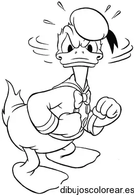 Dibujo del gruñón Pato Donald