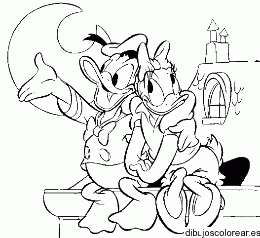 Dibujo de Daisy y Donald en París