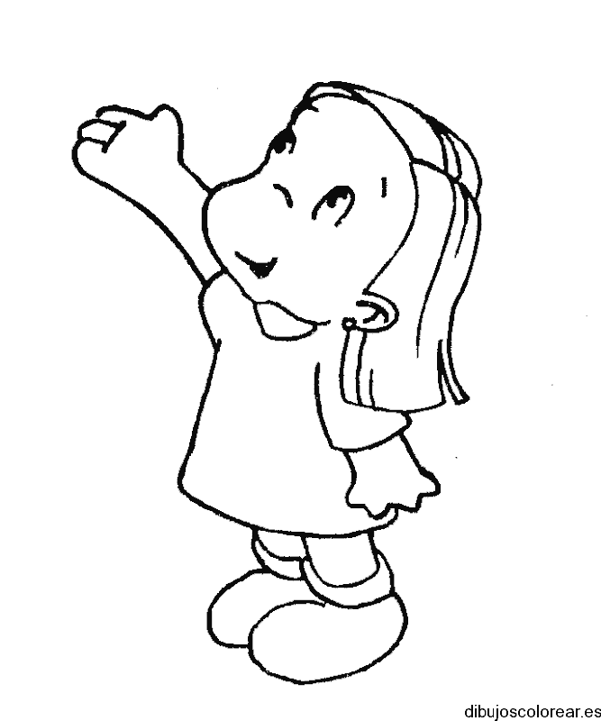 Dibujo de niña viendo al cielo
