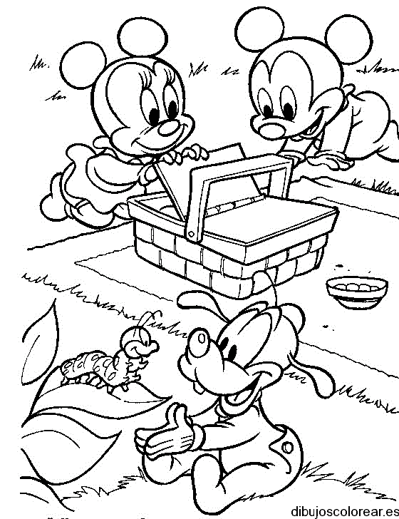 Dibujo de Daisy y Mickey bebés