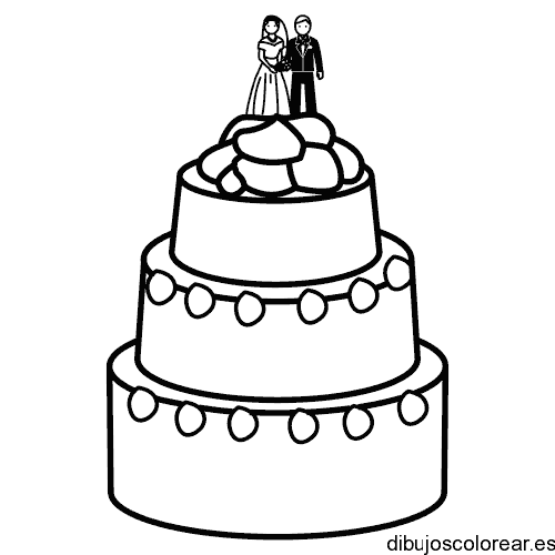 Dibujo de un pastel de boda