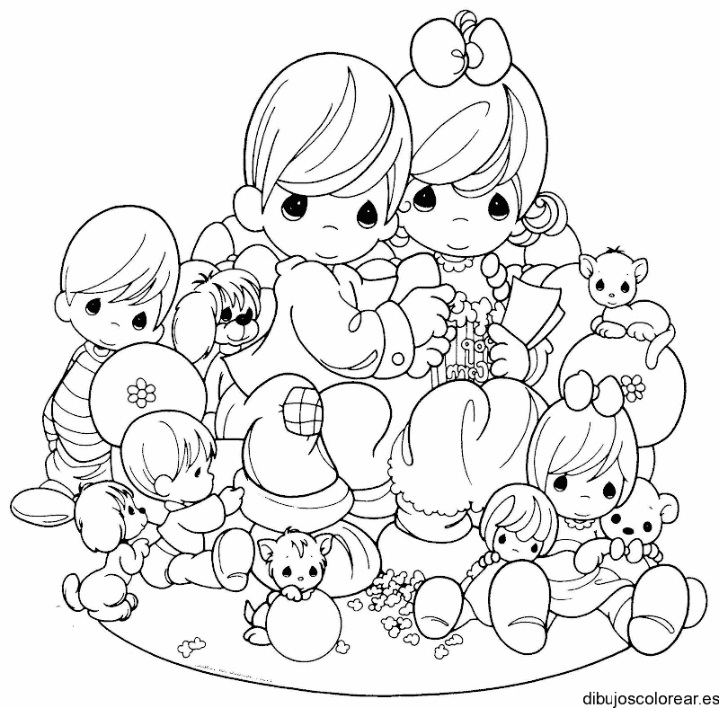 Dibujo de una familia leyendo