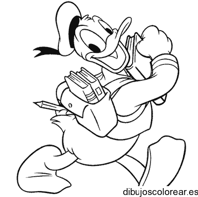 Dibujo de Donald con mochila