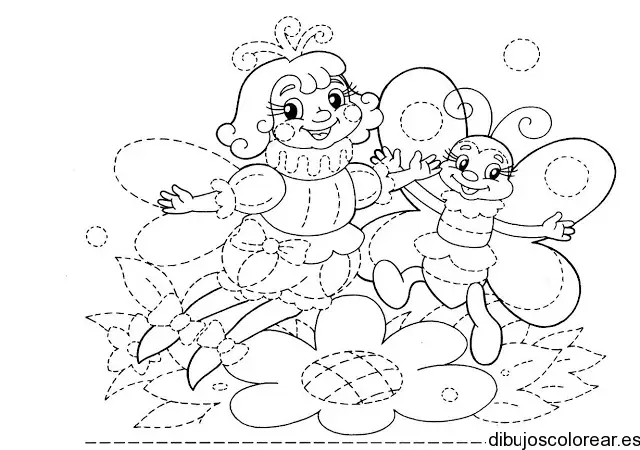 Dibujo de dos mariposas