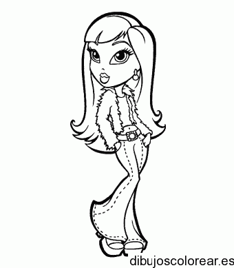 Dibujo de Bratz con pendientes