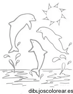 Dibujo de delfines saltarines