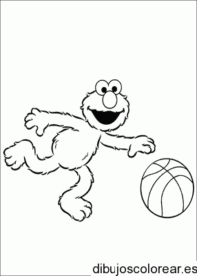 Dibujo de Elmo con un balón