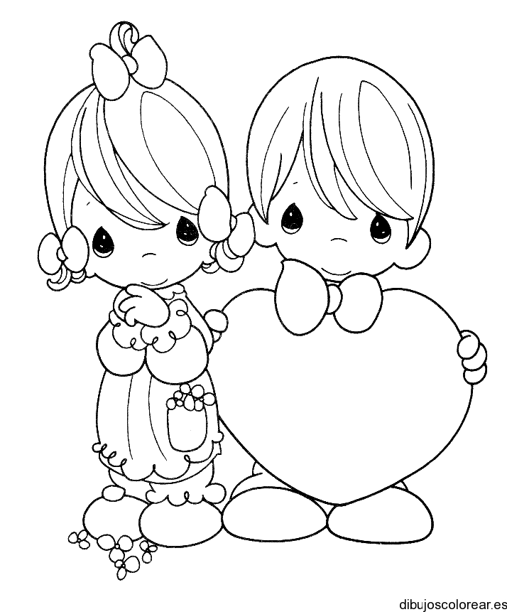 Dibujo de niños con corazón