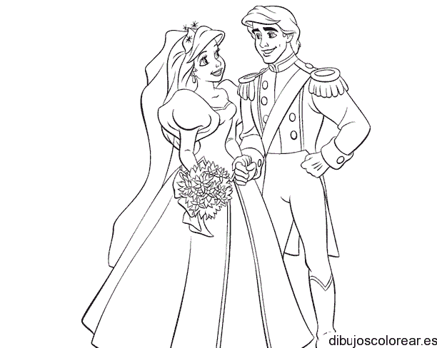 Dibujo de novios en boda