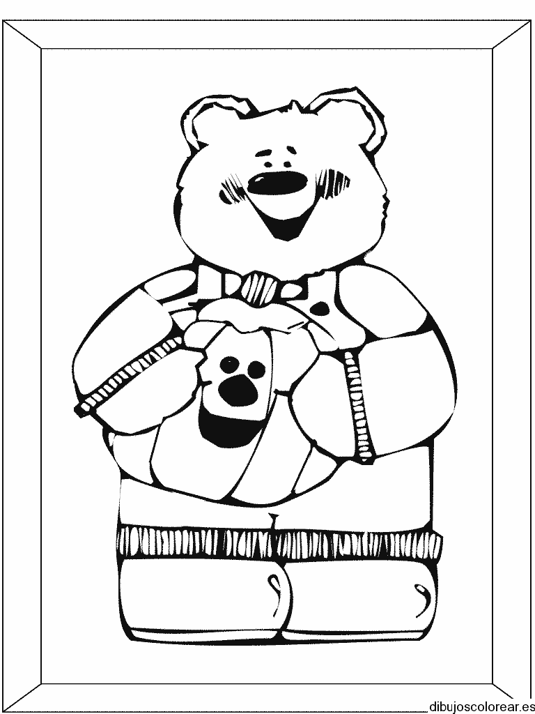Dibujo de un oso con una calabaza