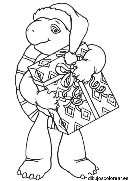 Dibujo de una tortuga en navidad