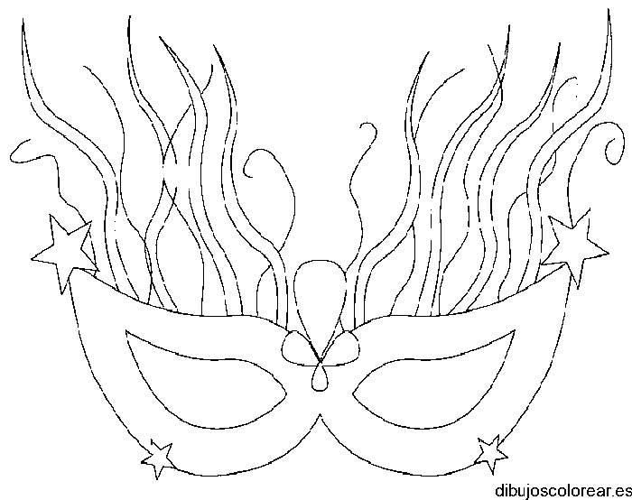 Dibujo de un antifaz con estrellas