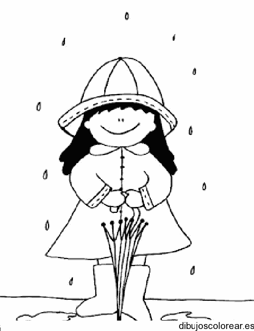 Dibujo de niña con capa