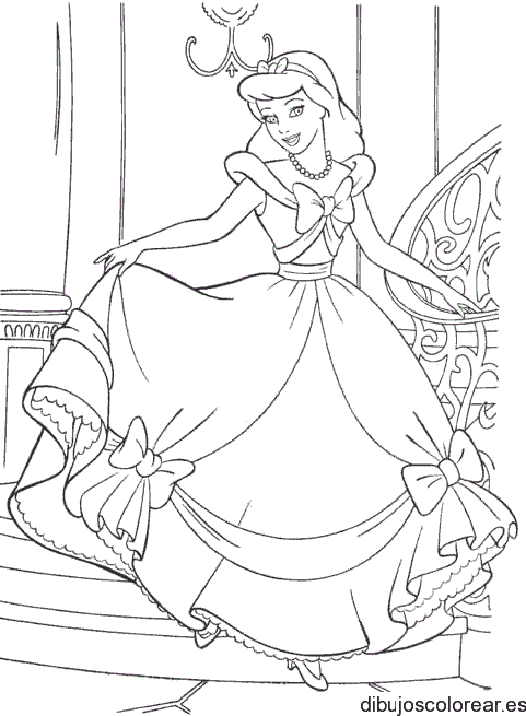 Dibujo de una princesa a una fiesta