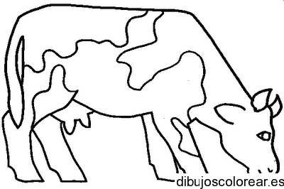 Dibujo de una vaca pastando