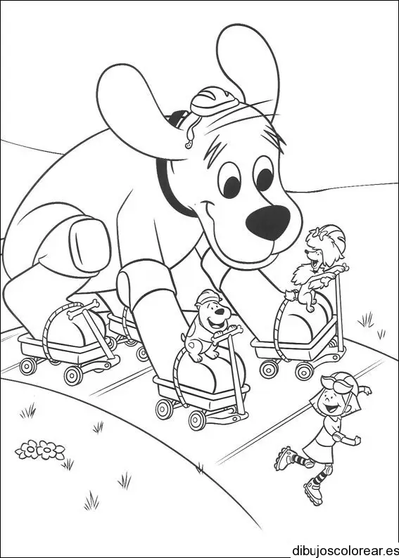 Dibujo de perro con patines