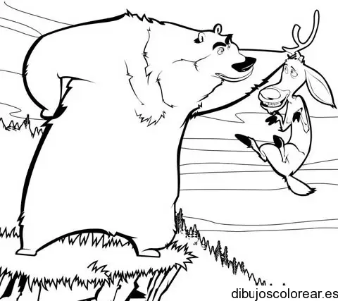 Dibujo de un oso y un venado