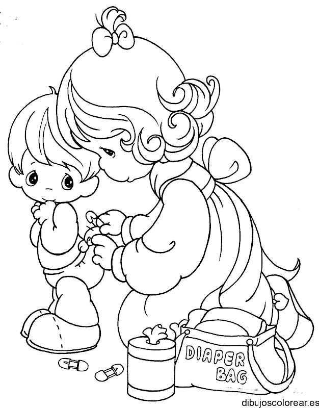 Dibujo de un niño y su madre