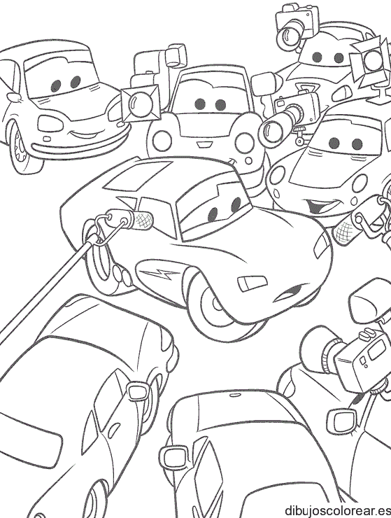 Dibujo de Rápido McQueen con otros coches