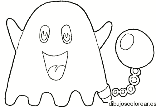 Dibujo de un fantasma con cadena