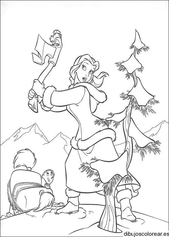 Dibujo de Bella en el bosque