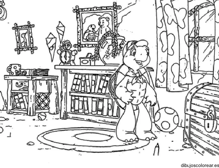 Dibujo de tortuga en el salón