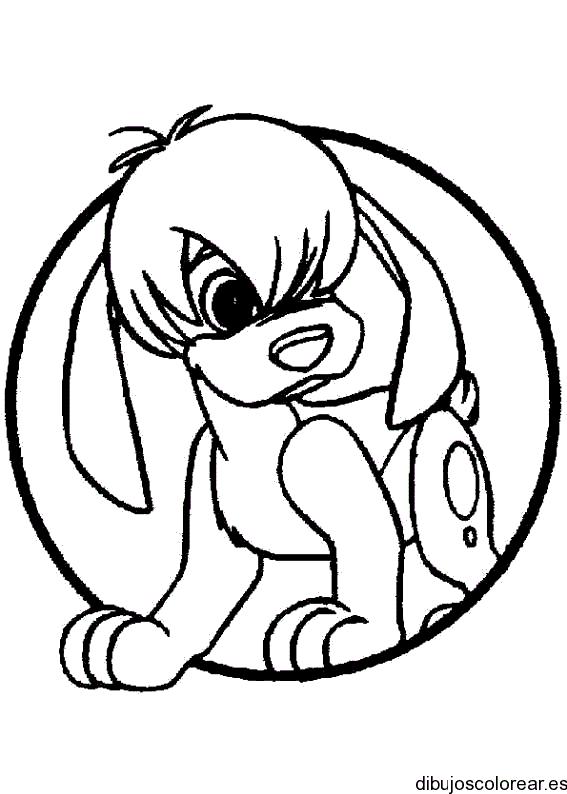 Dibujo de un perro en un círculo