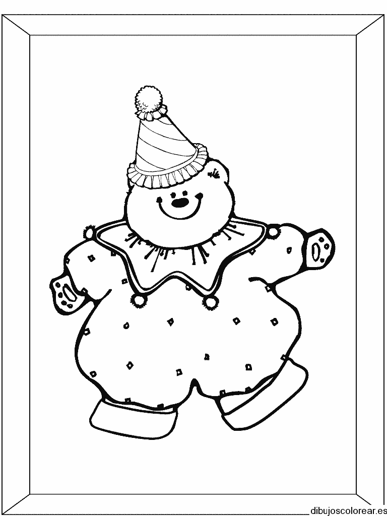 Dibujo de un oso vestido de payaso