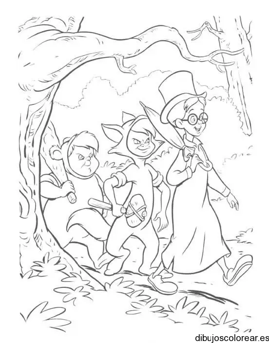 Dibujo de tres niños disfrazados