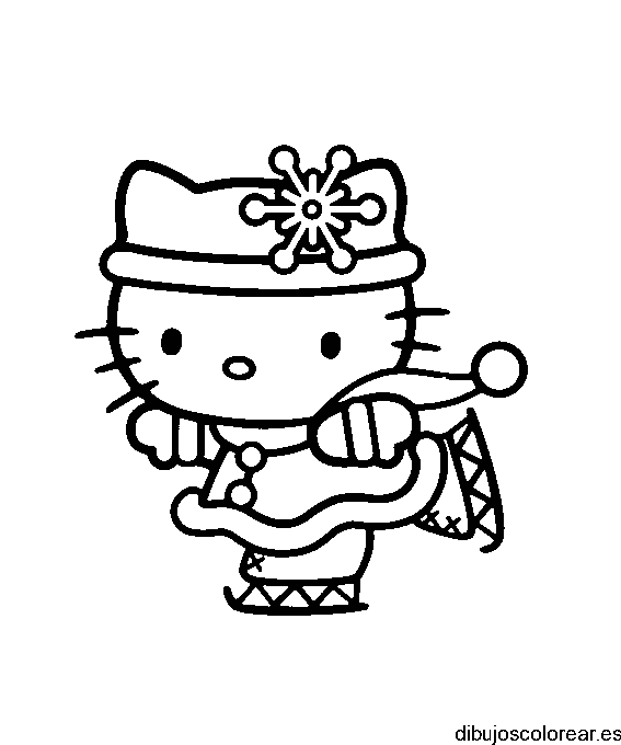Dibujo de Hello Kitty patinando