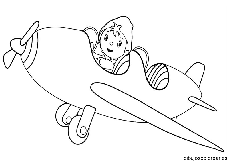 Dibujo de un niño en avión