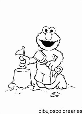 Dibujo de Elmo en la arena