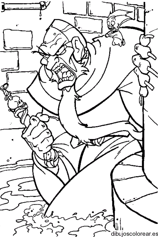 Dibujo de un málvado brujo