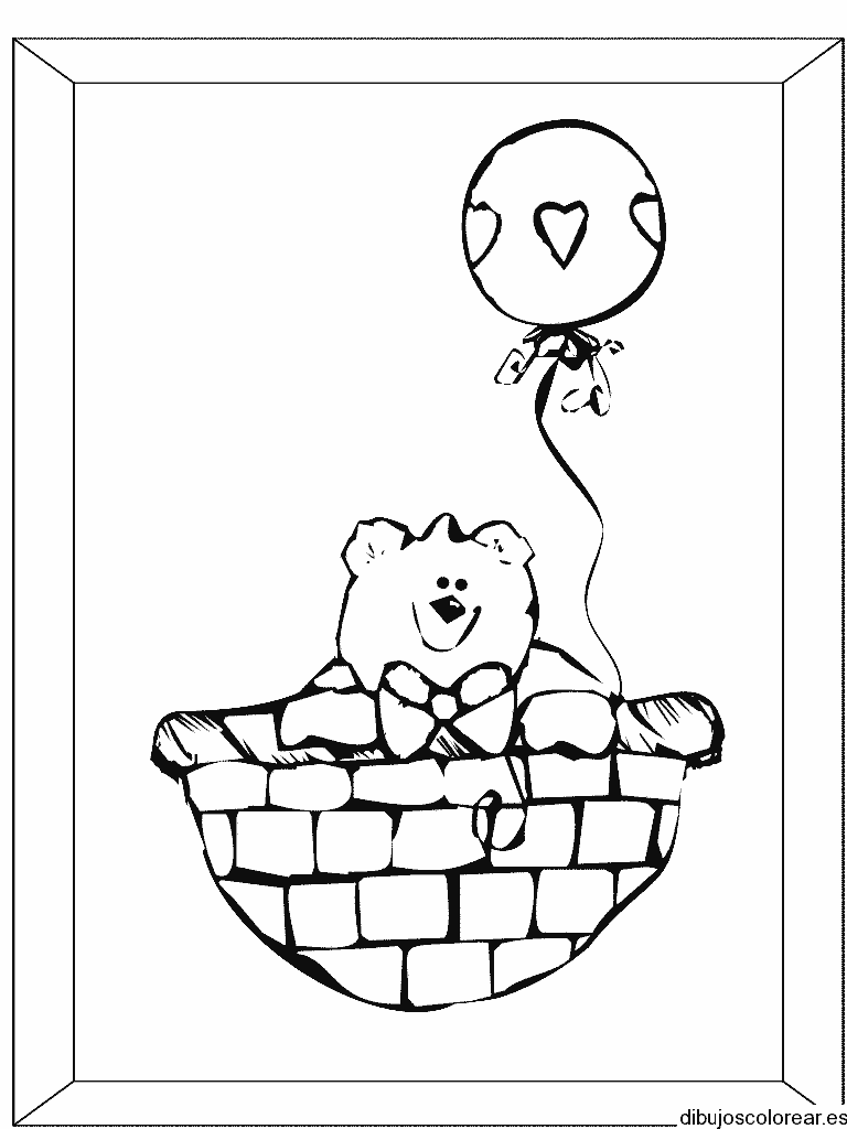 Dibujo de un oso con un globo