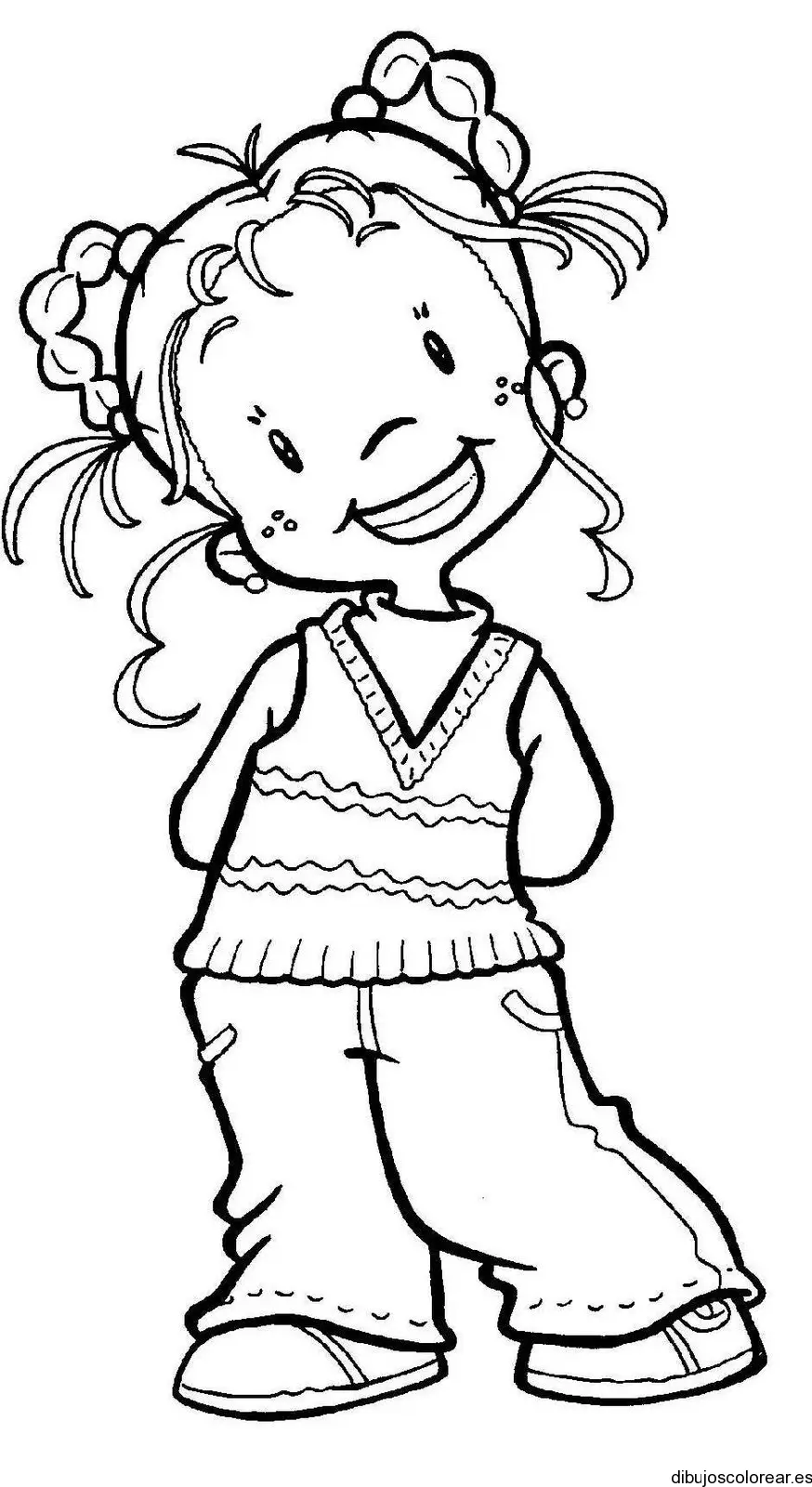 Dibujo de una niña con chaleco