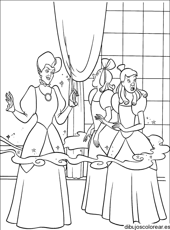 Dibujo Hermanastras de Cenicienta
