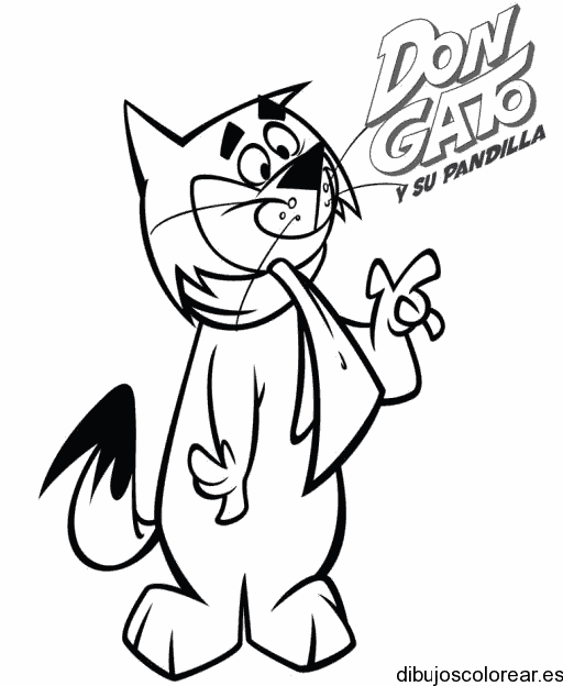 Dibujo del gato Cucho asustado
