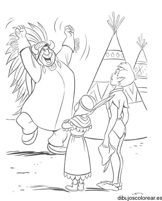 Dibujo de un índigena danzando