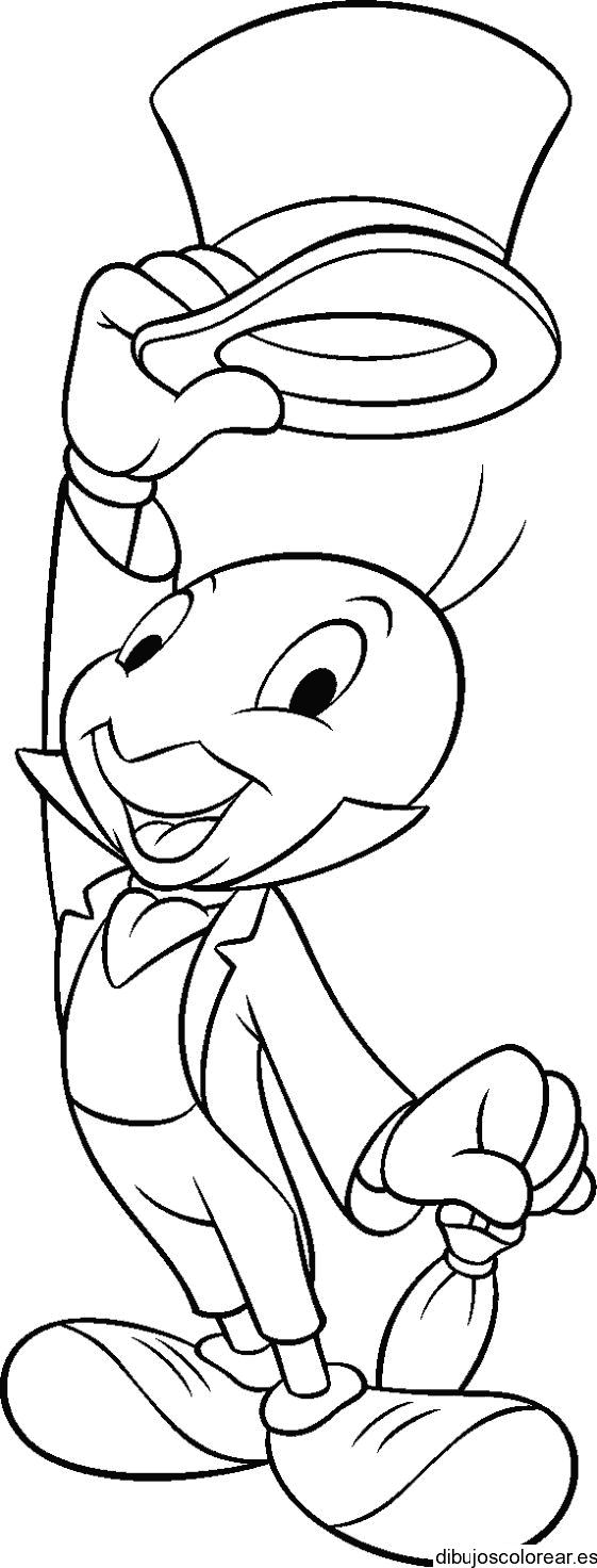 Dibujo de Pepe Grillo saludando